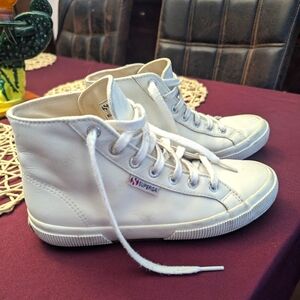Superga size 37 1/2 women's leather high top